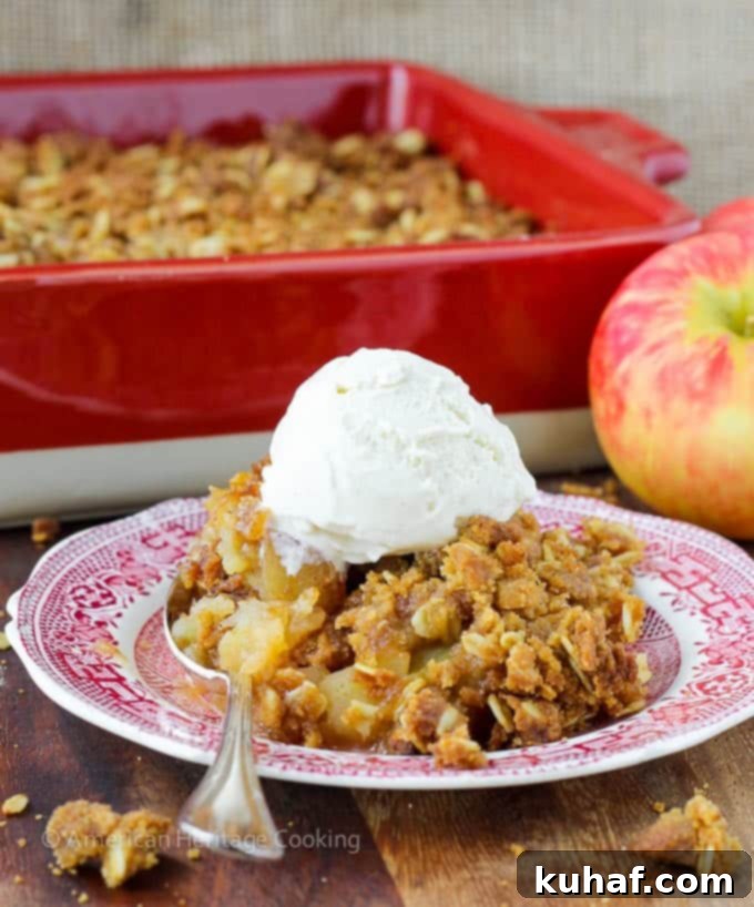 Mom's Brown Sugar Apple Crisp | An easy, family recipe for the best apple crisp! Try it for dessert tonight!