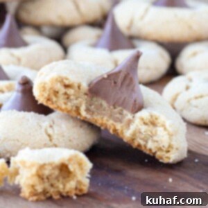Romantic Valentine's Desserts 12 Peanut Butter Blossoms, showing interior detail.