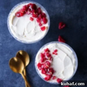 Romantic Valentine's Desserts 6 Two servings of White Chocolate Raspberry Mousse.