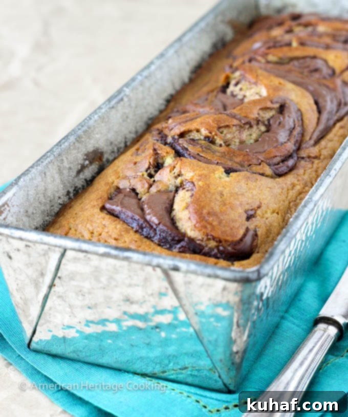 Nutella Swirled Banana Bread