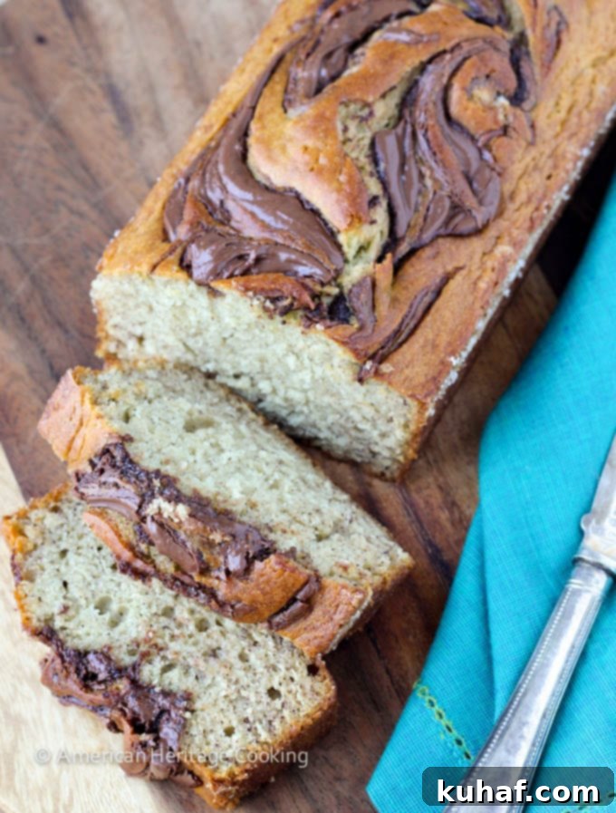 Nutella Swirled Banana Bread