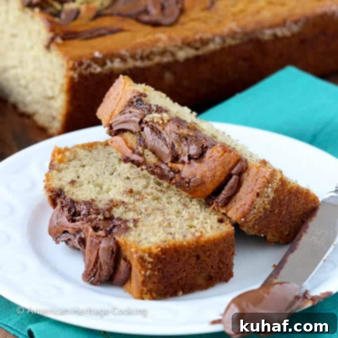 Nutella Swirled Banana Bread