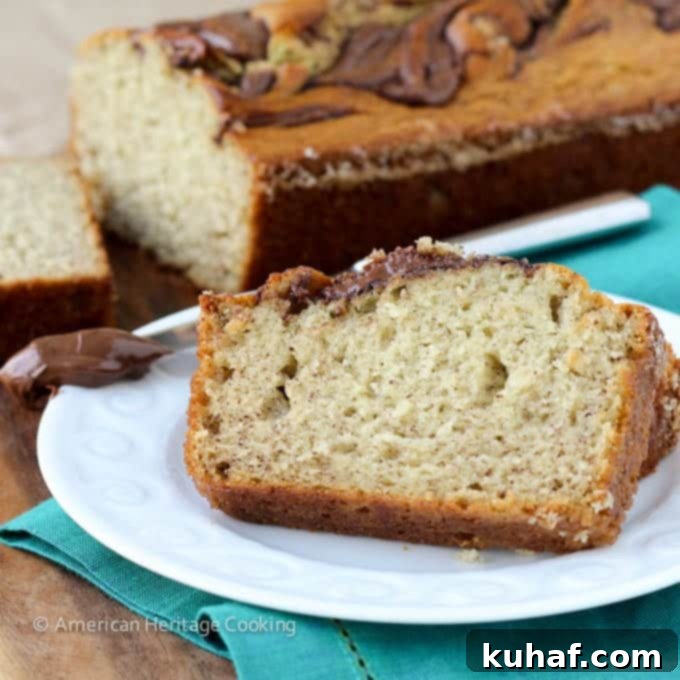 Nutella Swirled Banana Bread