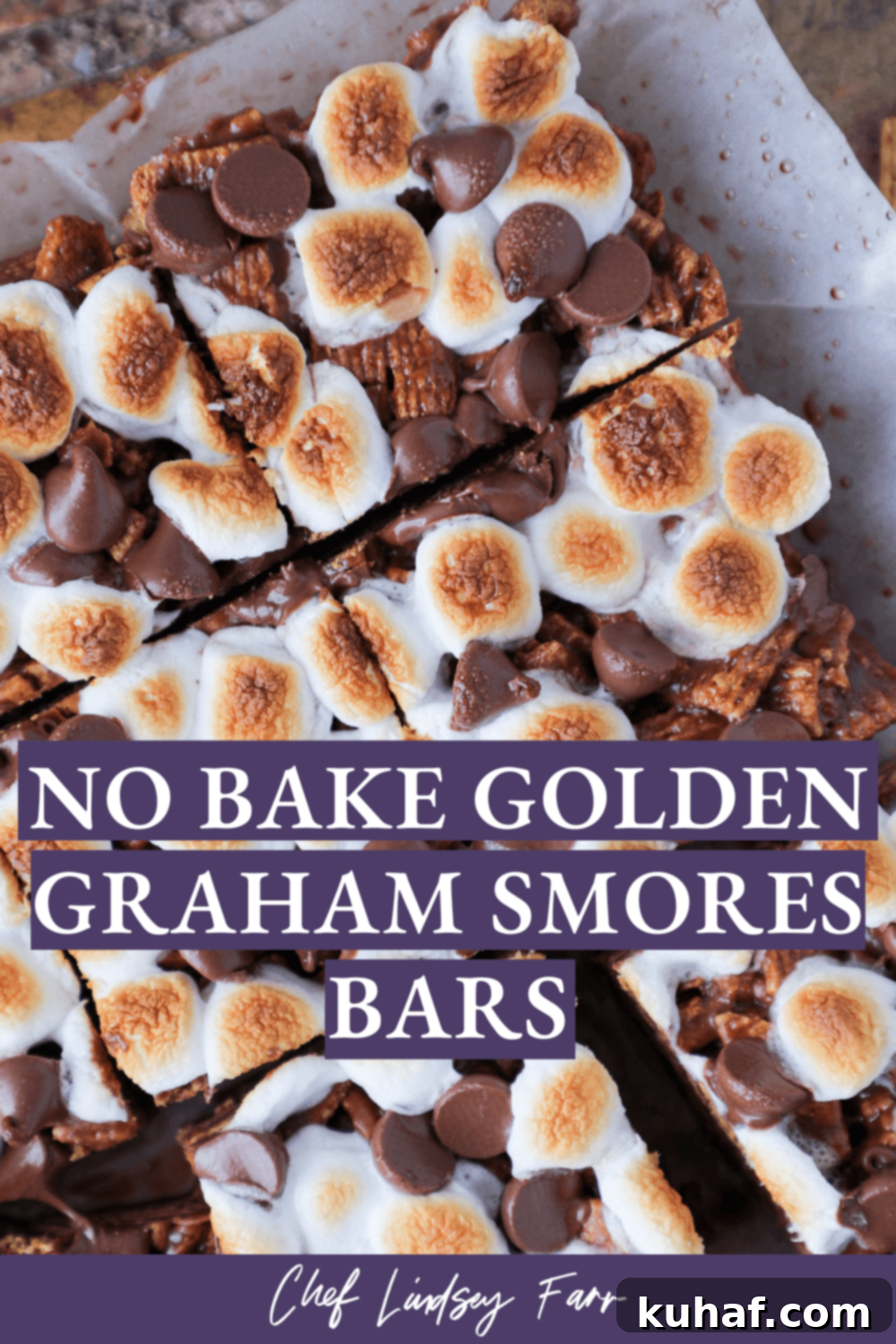 No Bake Golden Graham Smores Bars Bright