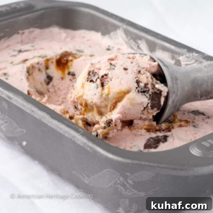 Chocolate Cookie Strawberry Caramel Swirl Ice Cream 2 Strawberry Caramel Swirl Chocolate Cookie Ice Cream
