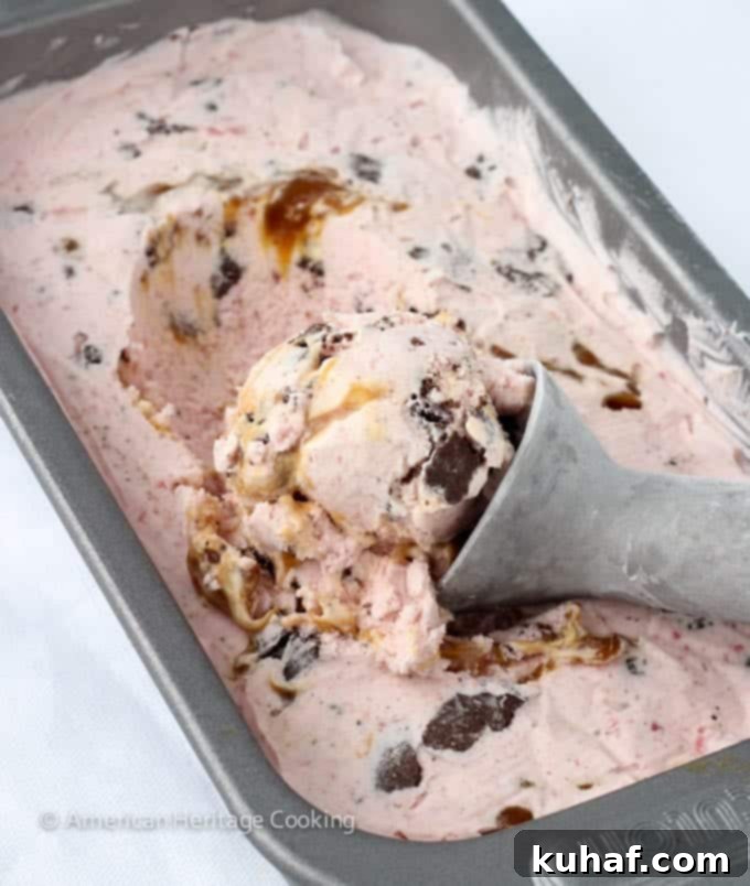 Chocolate Cookie Strawberry Caramel Swirl Ice Cream 3 Strawberry Caramel Swirl Chocolate Cookie Ice Cream