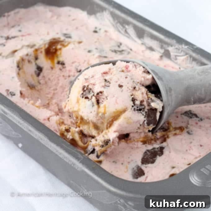 Chocolate Cookie Strawberry Caramel Swirl Ice Cream 5 Strawberry Caramel Swirl Chocolate Cookie Ice Cream