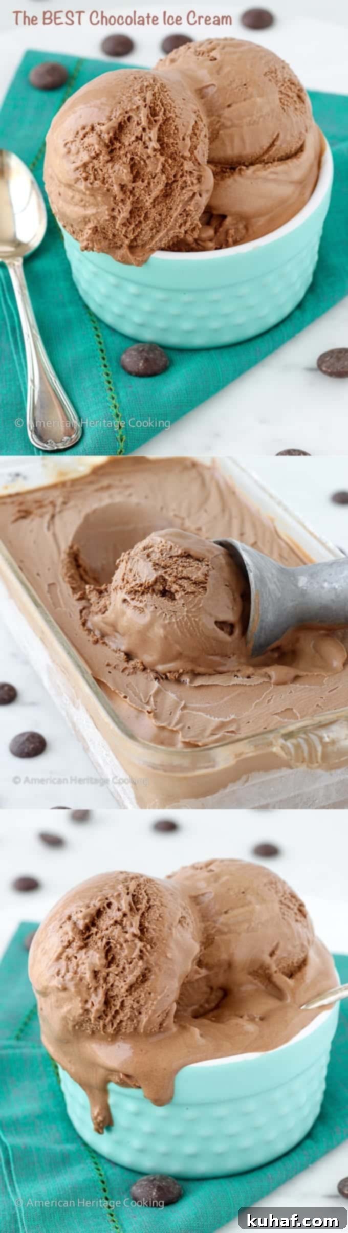 Velvety Homemade Chocolate Ice Cream 6 A beautifully composed image of the Best Chocolate Ice Cream, ready to be enjoyed.