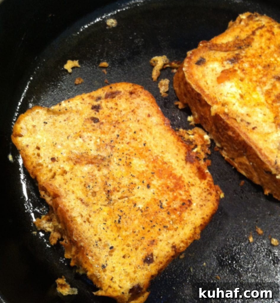 Decadent Cinnamon Raisin French Toast 5 Platter of freshly made Cinnamon Raisin French Toast, ready to be served