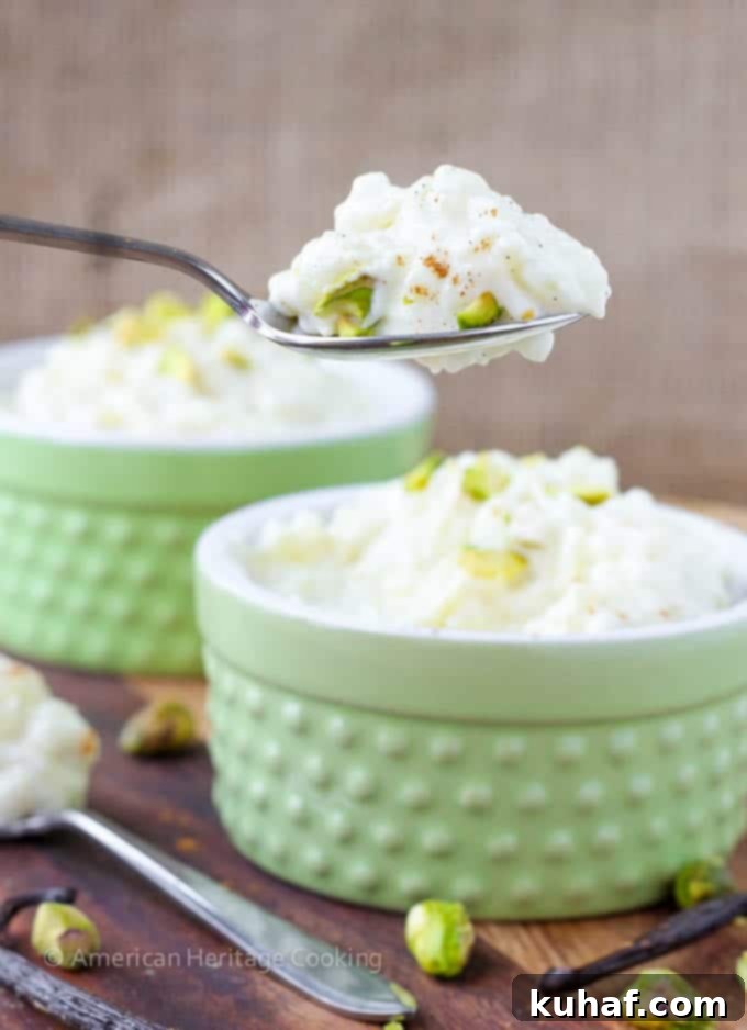 Serving Vanilla Bean Rice Pudding