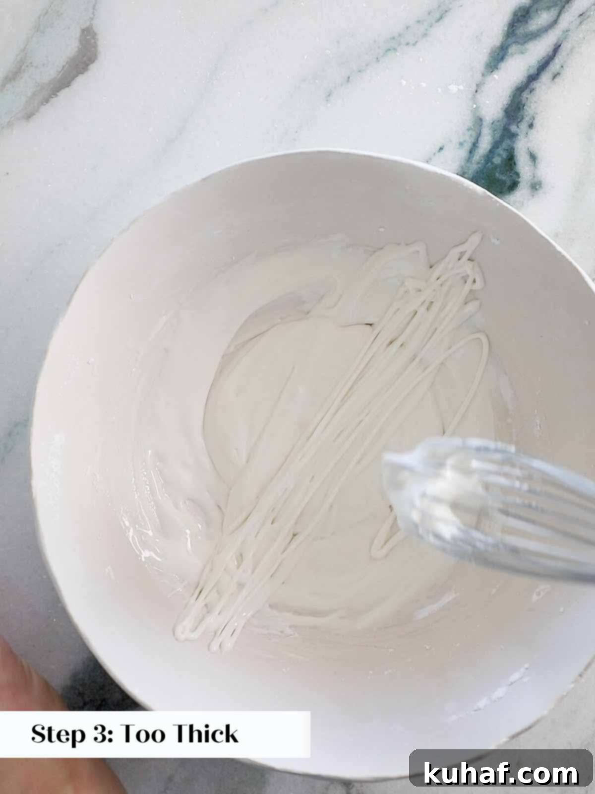 icing consistency too thick for flooding sugar cookies.