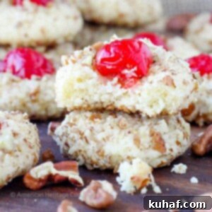 cherry cookies stacked baked fresh for easy Christmas cookies.