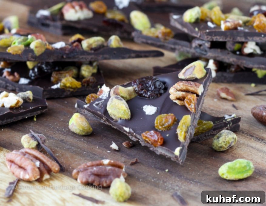 Cherry Pistachio Pecan Salted Chocolate Bark 2 Salted Chocolate Cherry Pistachio Pecan Holiday Bark Recipe | An easy Christmas treat to share or to keep! It's so delicious you might not want to share!