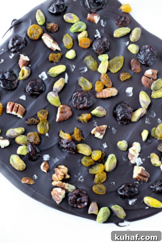 Cherry Pistachio Pecan Salted Chocolate Bark 3 Salted Chocolate Cherry Pistachio Pecan Holiday Bark Recipe | An easy Christmas treat to share or to keep! It's so delicious you might not want to share!
