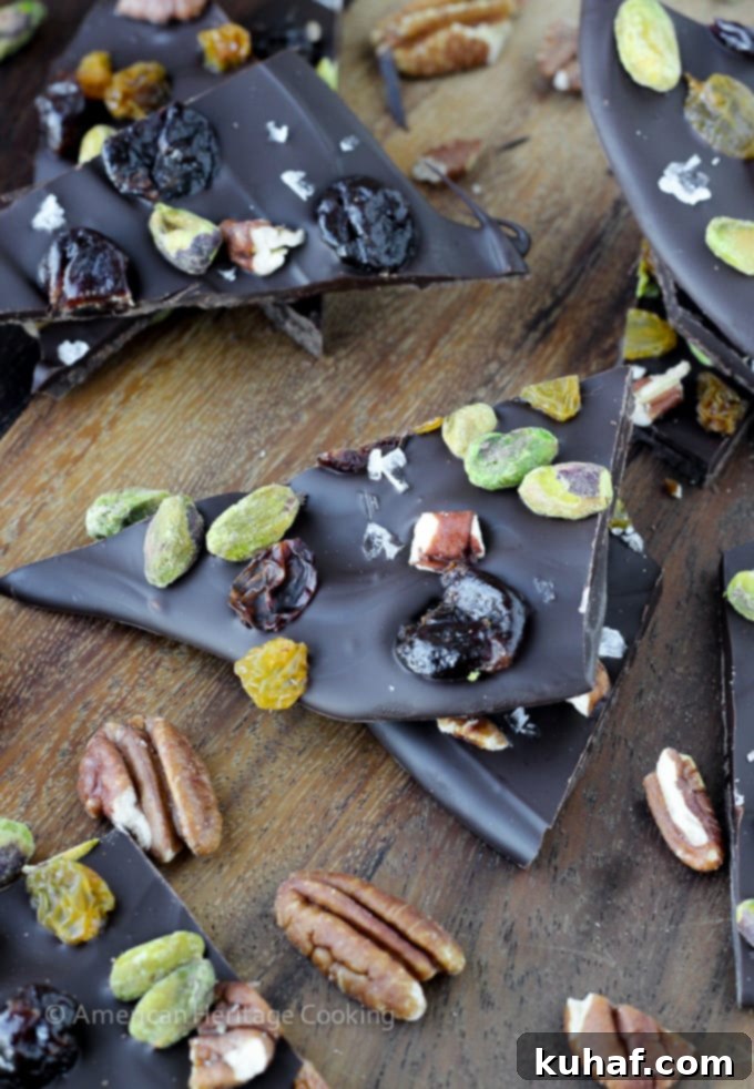 Cherry Pistachio Pecan Salted Chocolate Bark 4 Salted Chocolate Cherry Pistachio Pecan Holiday Bark Recipe | An easy Christmas treat to share or to keep! It's so delicious you might not want to share!