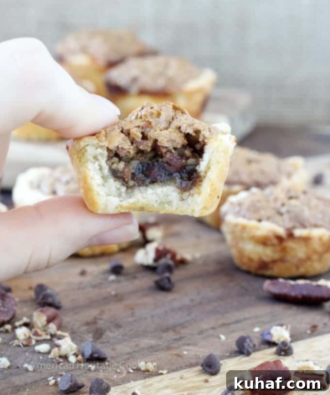 These Chocolate Pecan Tassies are like mini pecan pies with a cream cheese crust! Based on my great-grandmother's recipe! 