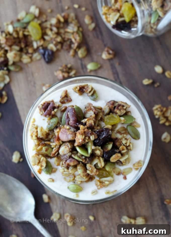 Maple Pumpkin Yogurt Parfaits with Steel Cut Oat Granola 2 These Maple Steel Cut Oats Granola Pumpkin Yogurt Parfaits are an easy, delicious breakfast! Protein and fiber packed to keep you full!