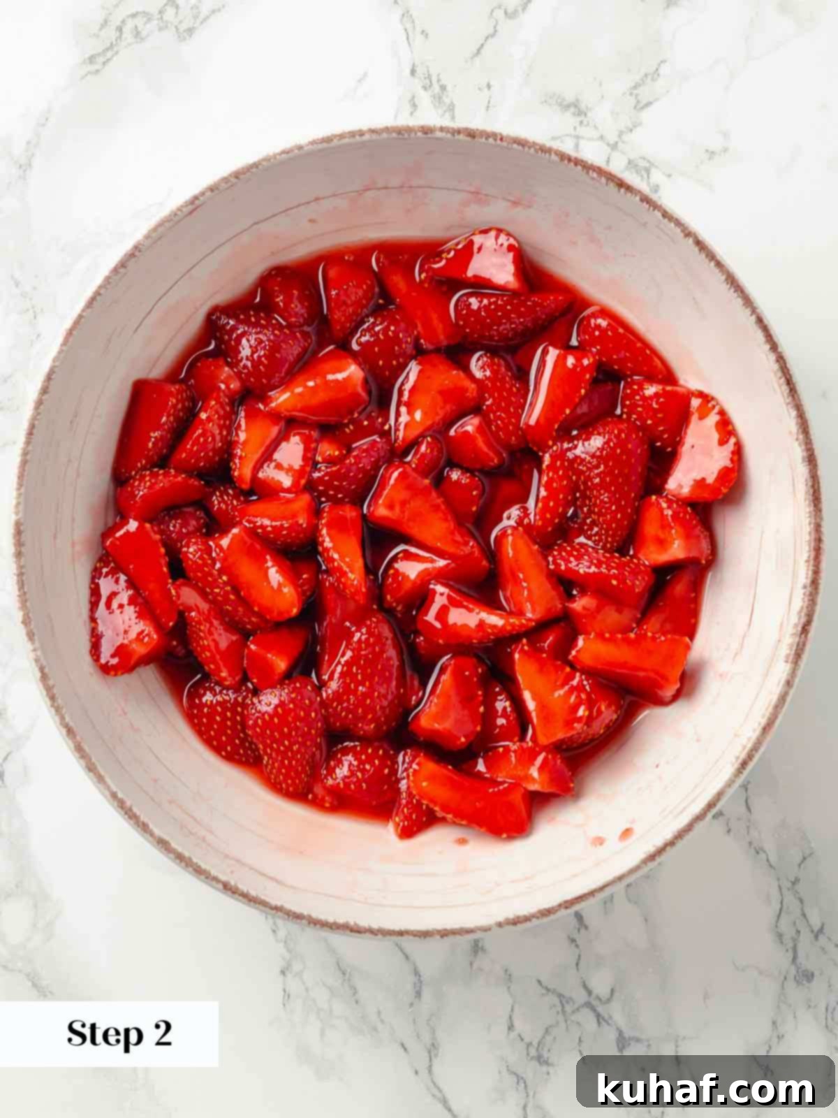 macerated strawberries.