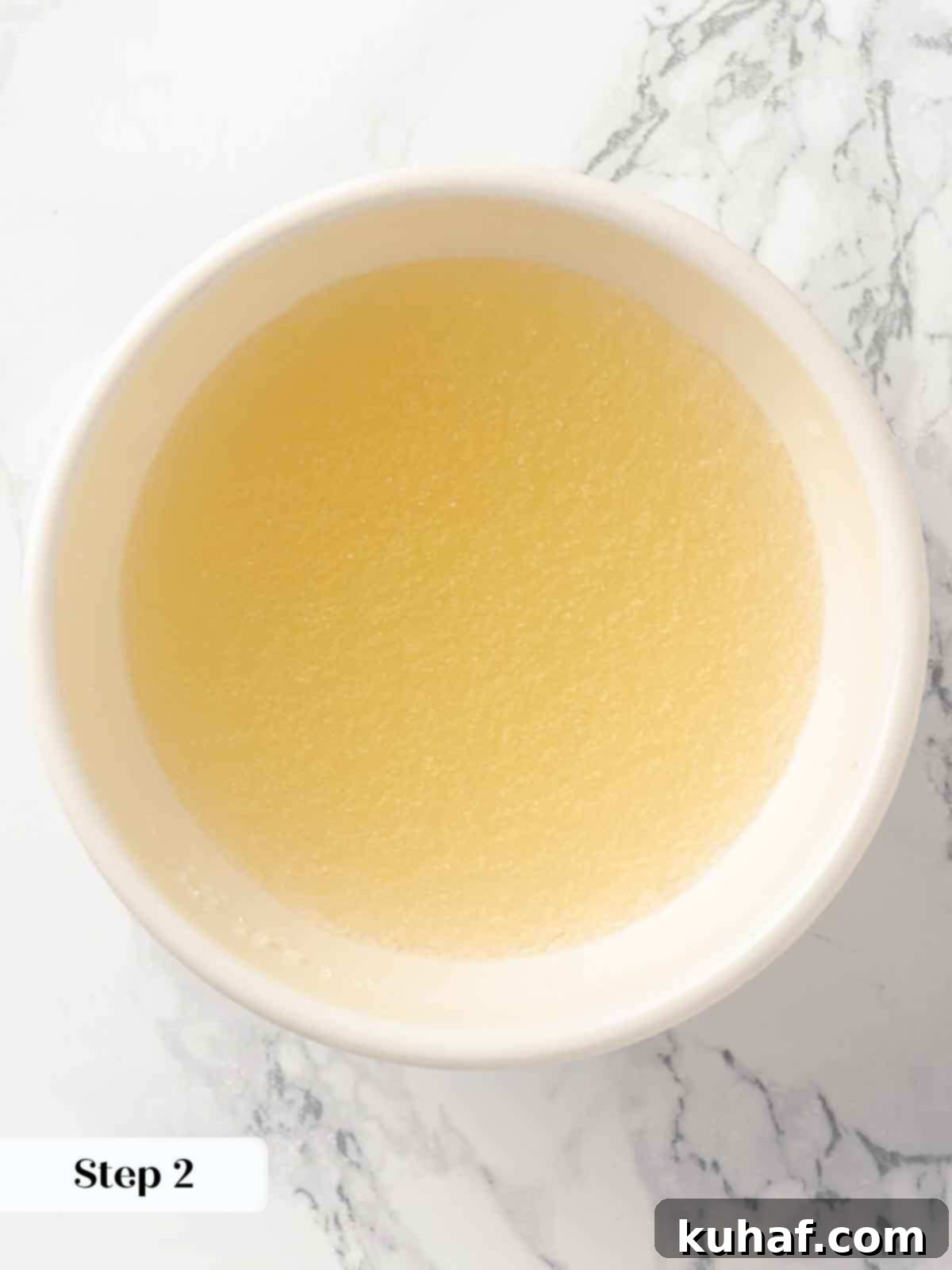 bloomed gelatin in bowl.