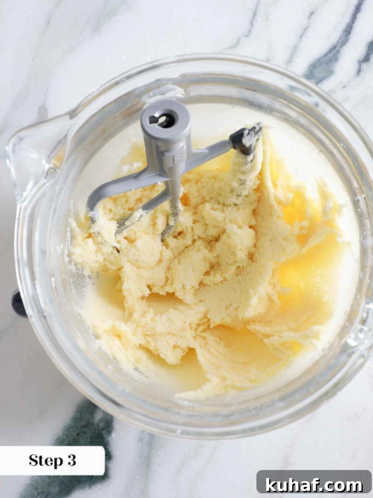 After an egg was added into the mixing bowl with the funfetti cookie ingredients.
