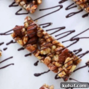 Homemade KIND Bars Copycat Recipe one bar, a healthy and delicious snack idea with nuts and chocolate.