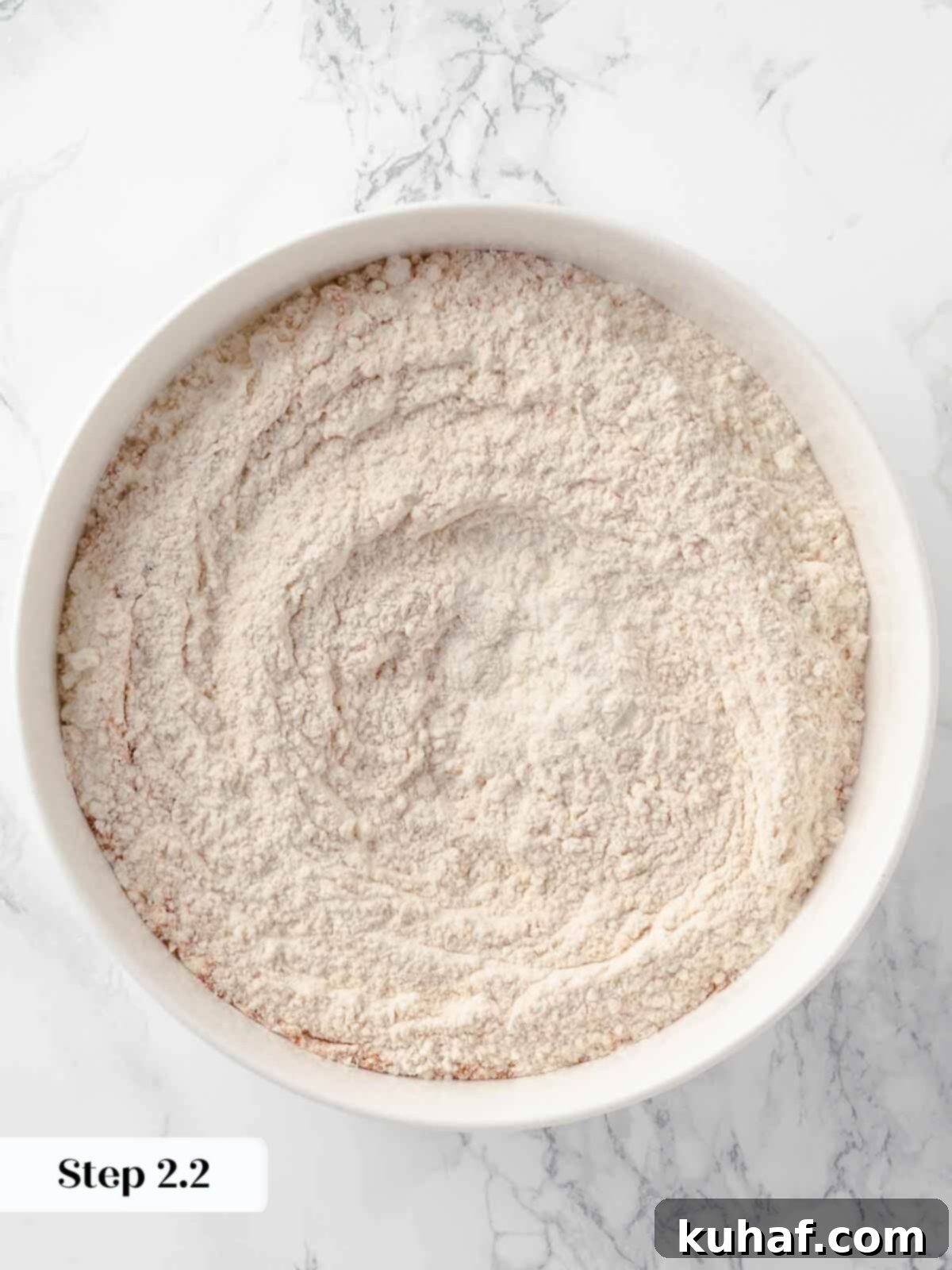 Dry ingredients mixed together for apple cider donuts.