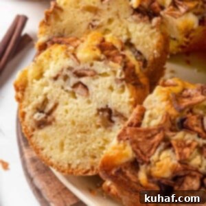 Jewish Apple Cake 13 A close-up view of the interior of a Jewish apple cake, showing the beautifully baked apple slices embedded within the moist cake.