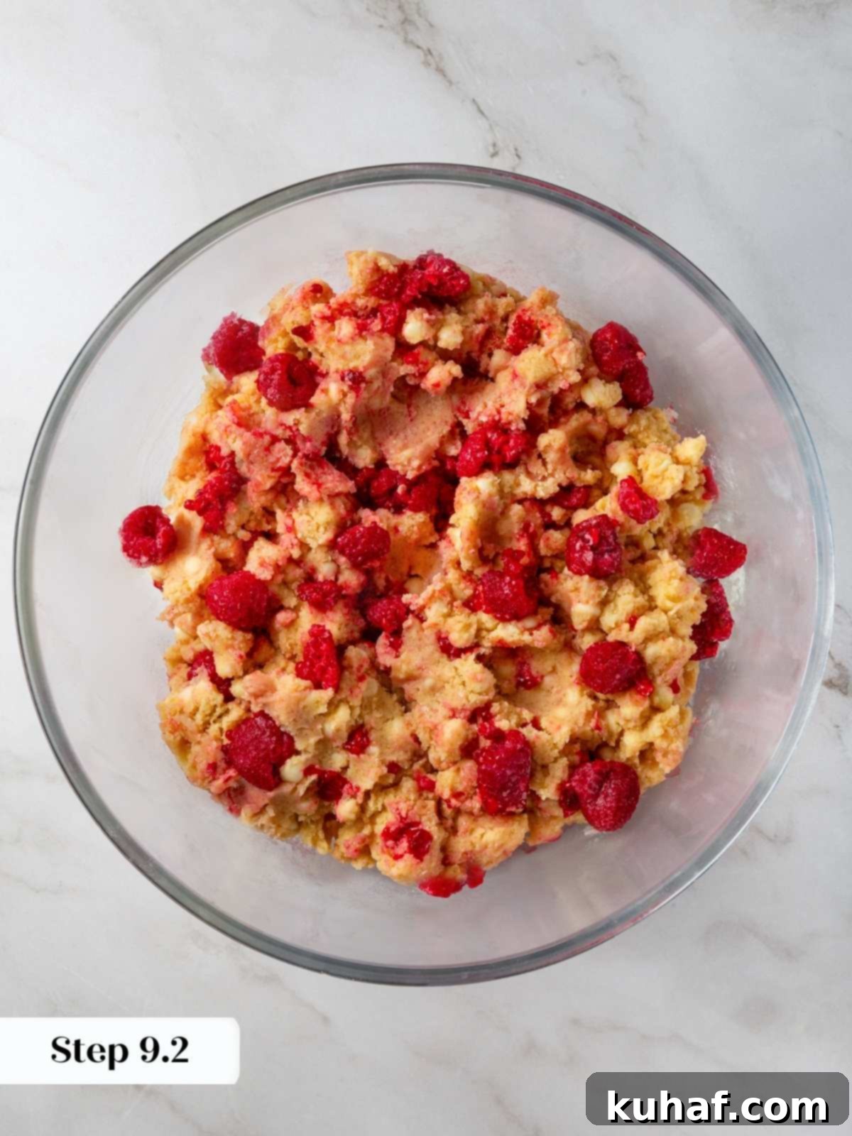 Luscious White Chocolate Raspberry Cookies 13 Fresh raspberries gently folded into the cookie dough, creating beautiful streaks of color.