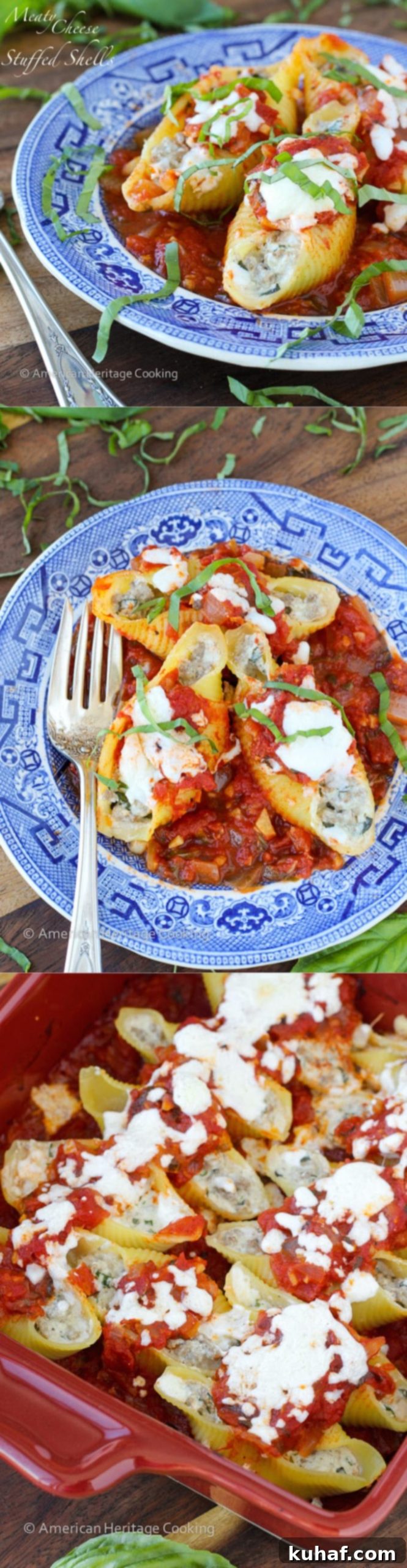 Lightened up Meaty Cheese Stuffed Shells! They are easier and healthier than you think! 