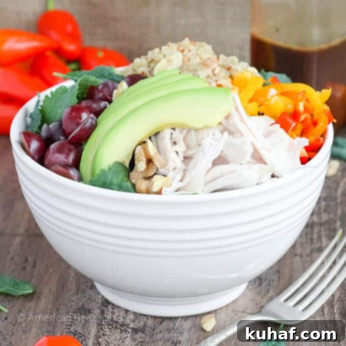 This Quinoa Kale Power Bowl is packed with vitamins, minerals, healthy fats and filling protein! Plus it is a super easy recipe that is perfect for lunch or dinner!