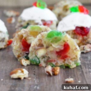 fruitcake cookies iced sliced in half.