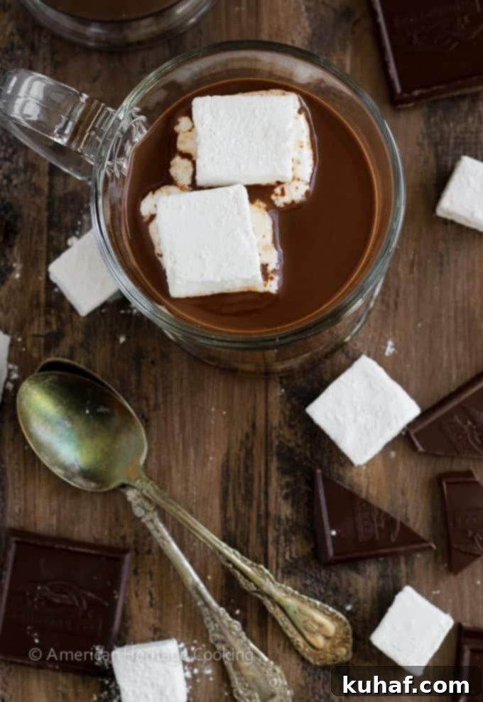 Decadent Hot Chocolate Bliss 6 Ingredients for the Best Hot Chocolate recipe neatly laid out on a surface: whole milk, chopped semi-sweet chocolate, unsweetened cocoa powder, sugar, and a separated egg yolk.