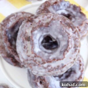 Chocolate Cake Donut Overhead.