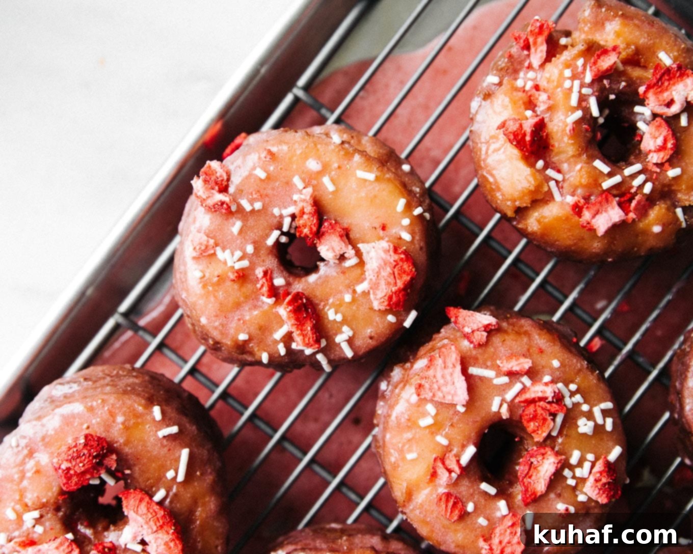Fried Strawberry Lemon Cake Donuts