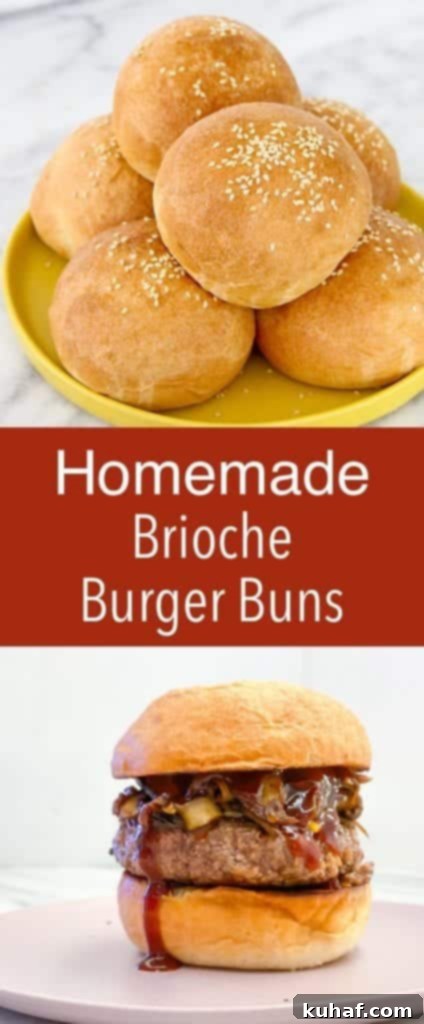 These homemade brioche hamburger buns are soft and buttery! They are the perfect bun for any hamburger or sandwich and easier to make than you think!  