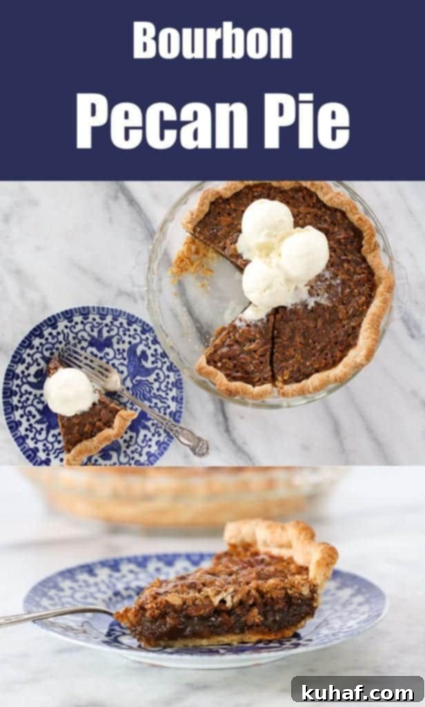 This Bourbon Pecan Pie is creamy, rich and nutty! My vodka all butter pie crust adds the perfect flaky, buttery base for the pecan pie of your dreams!