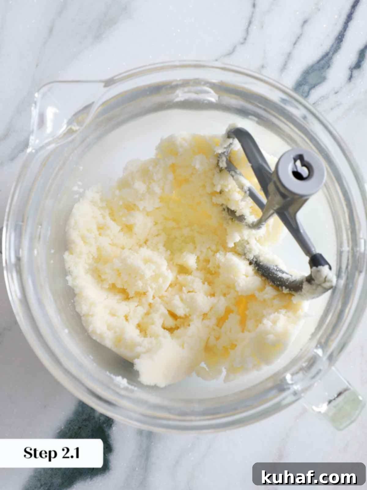 perfectly creamed butter and sugar for sugar cookies.