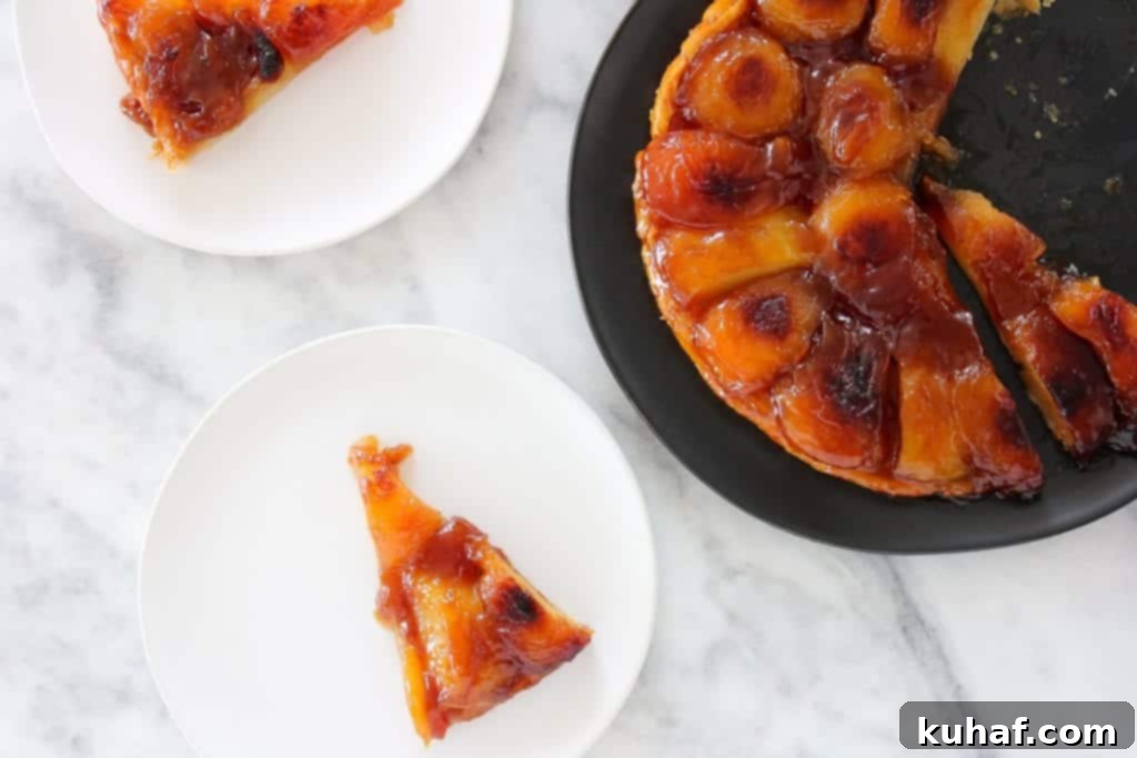 A beautiful Apple Tarte Tatin with golden puff pastry and rich caramelized apples, ready to serve.