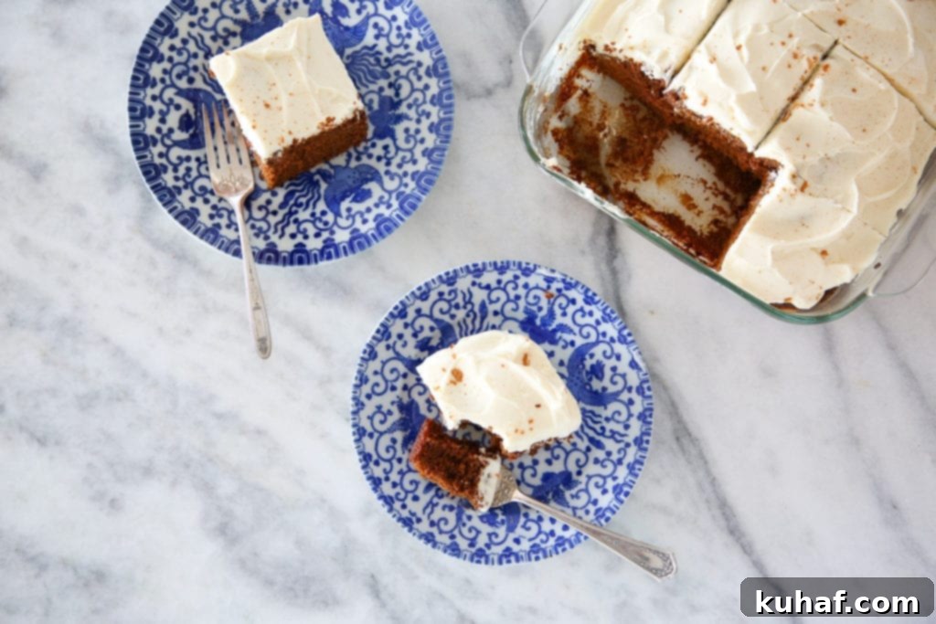 This American Gingerbread Cake is light, fluffy and moist with the perfect amount of spice! 