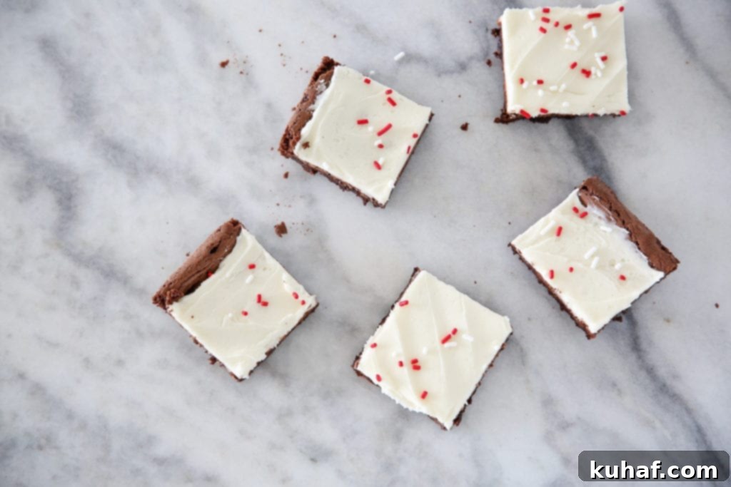 These Peppermint Triple Chocolate Brownies are rich, decadent and festive! 