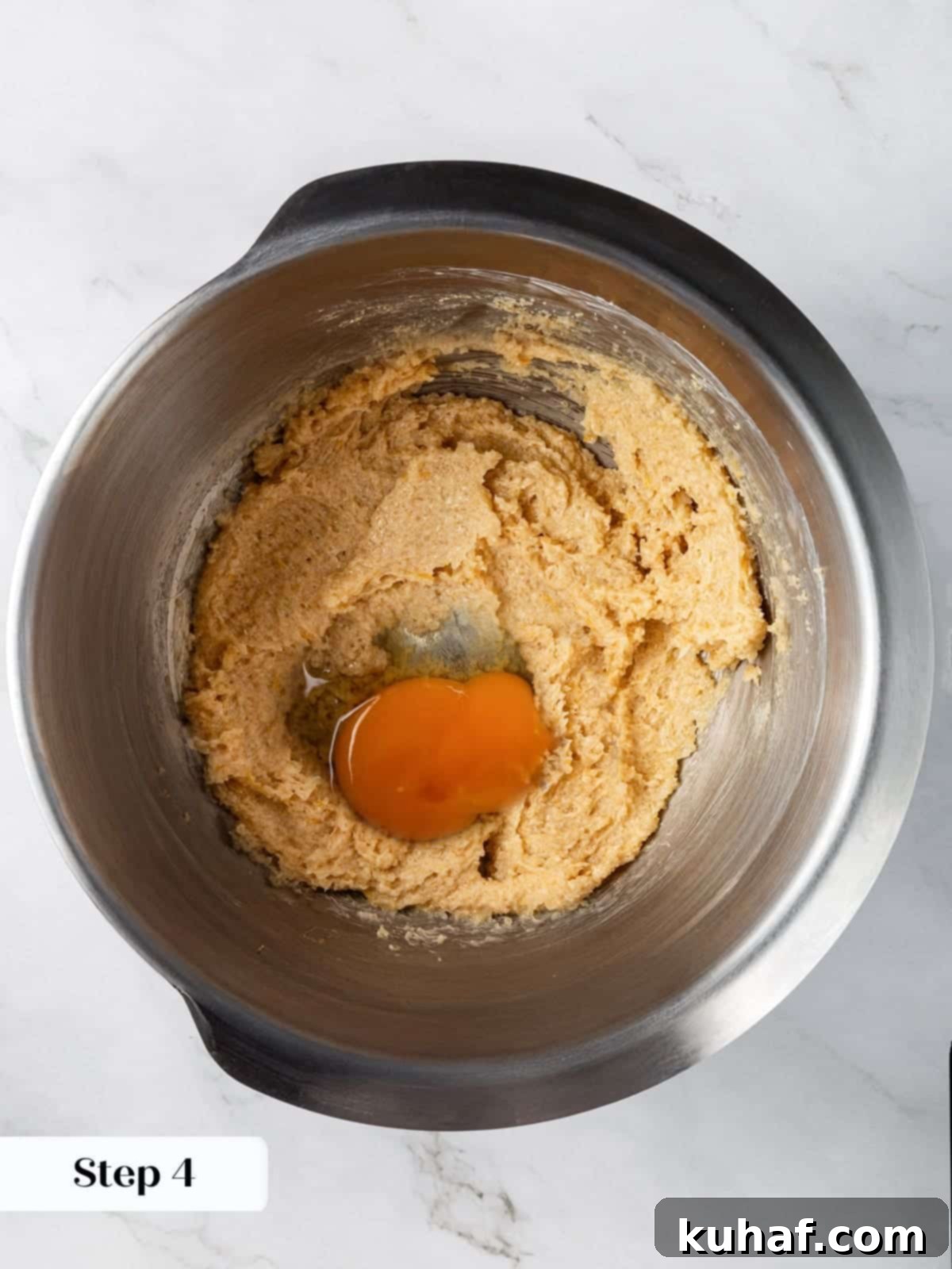 Cherry Chocolate Chunk Cookies 8 Butter and sugar mixture with egg added during cookie dough preparation.