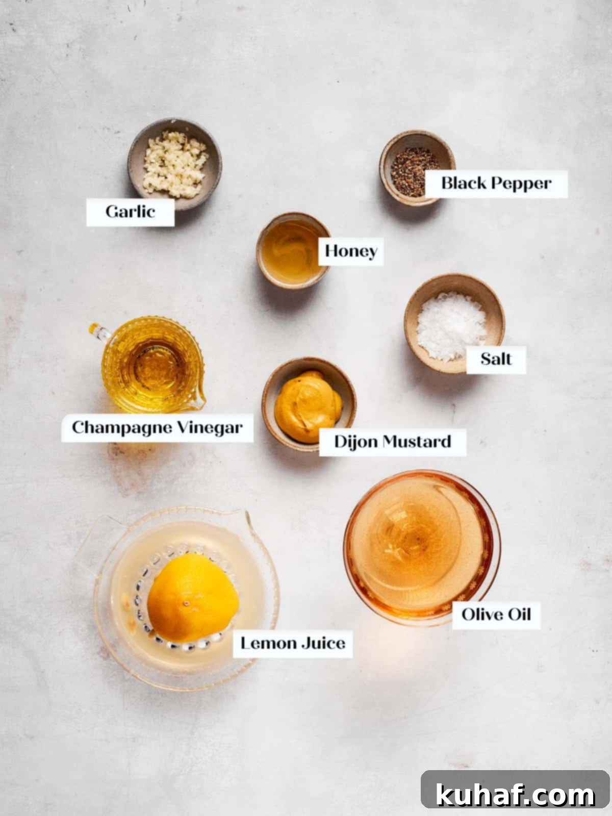 Champagne Vinaigrette Dressing 4 Ingredients for making champagne vinaigrette