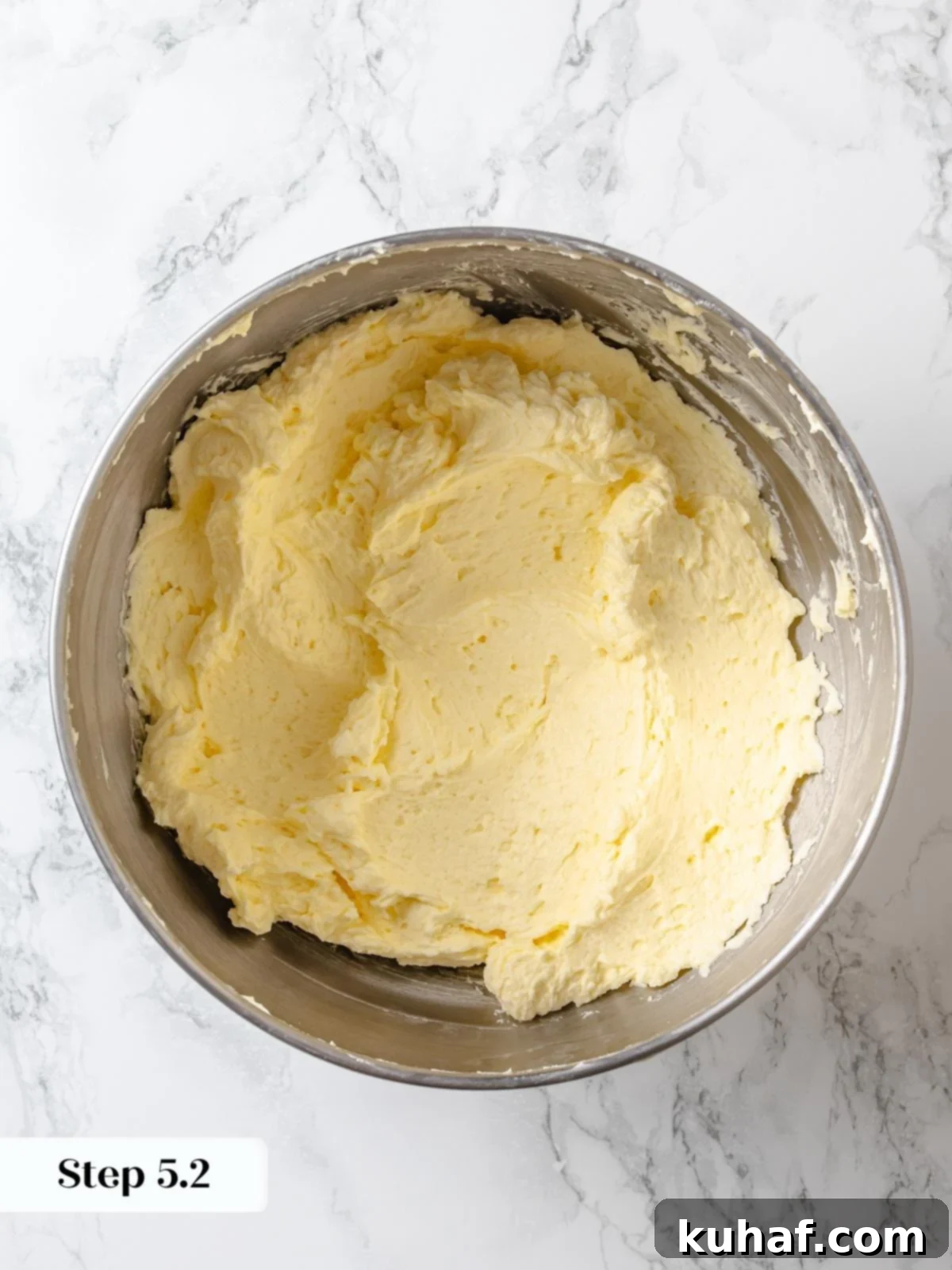 Finished lemon Swiss meringue buttercream.