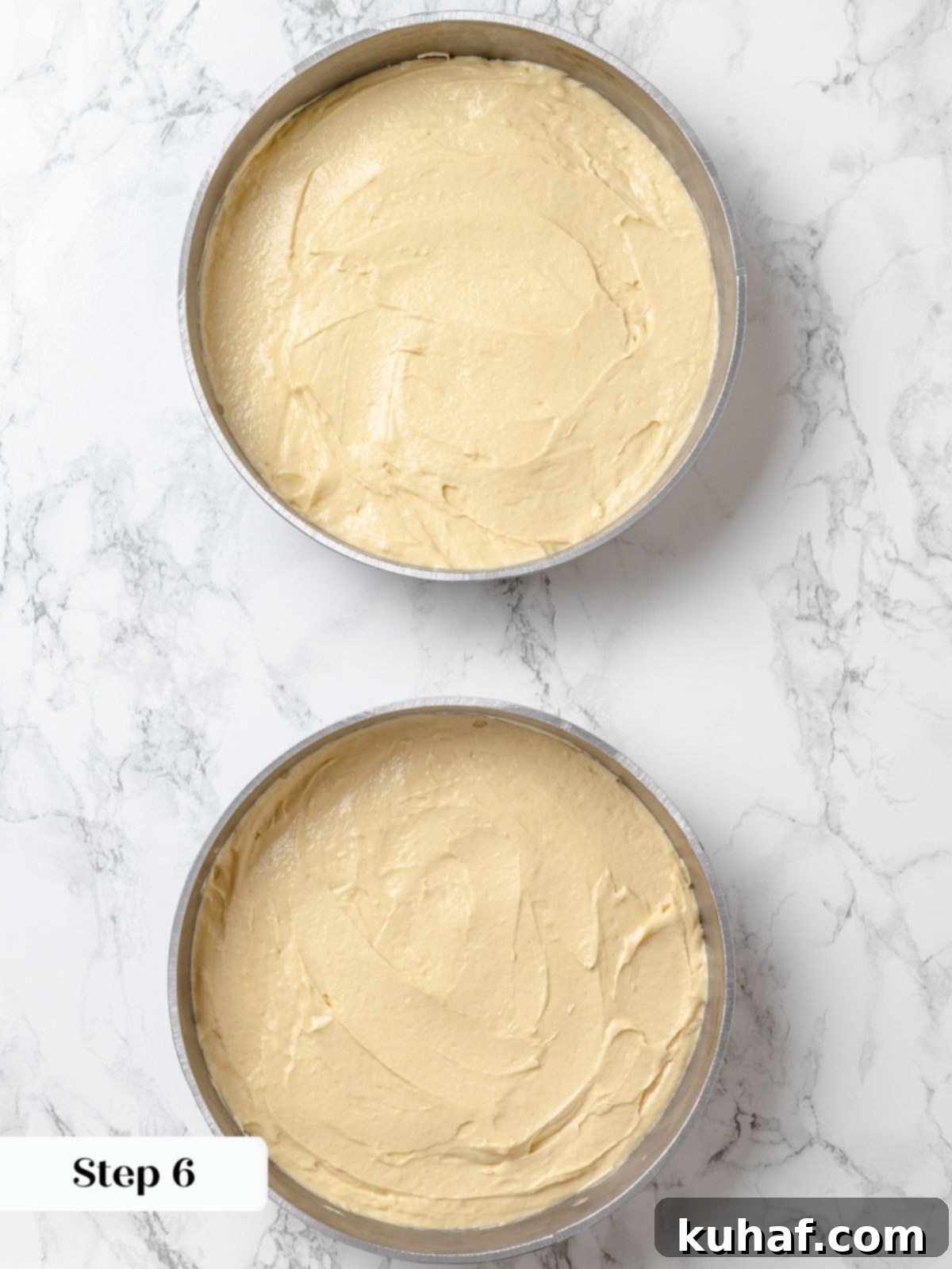 Peanut Butter Dream Cake 12 Peanut butter cake batter divided evenly between two prepared pans.